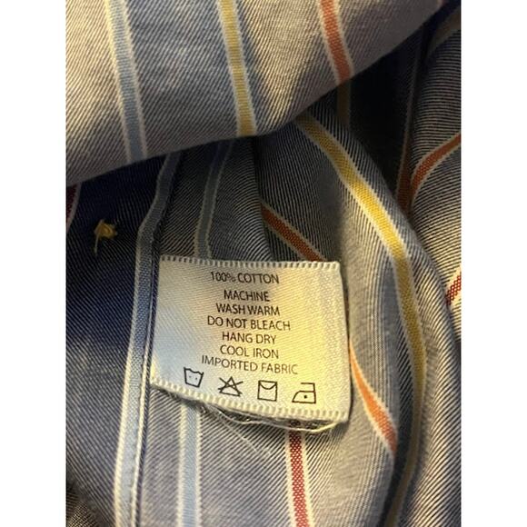 VTG Robert Talbott Shirt Blue Stripe Button Down Dress XL - Picture 5 of 5